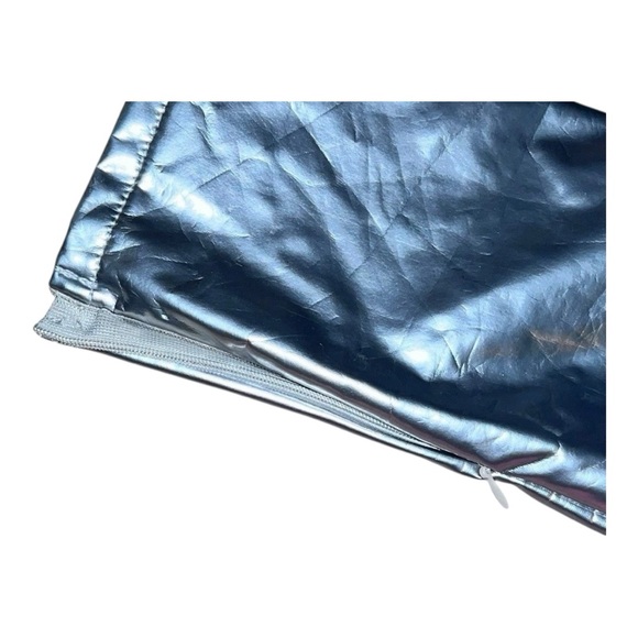 Vintage Festival Silver Metallic High Mid Waisted Drag Lamè Jeans Pants Sz 28 - Picture 6 of 8